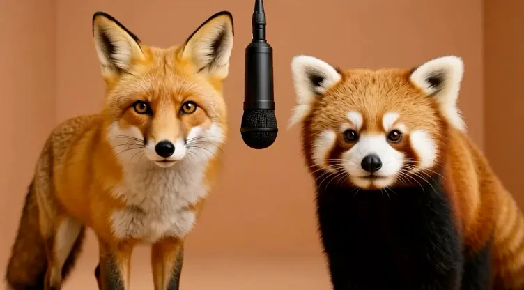 Fox meets red panda